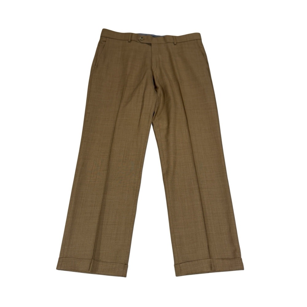Ballin Comfort-EZE Super 110s Wool Dress Pants Men's Sz 36x28 Tan Brown‎ Pleated